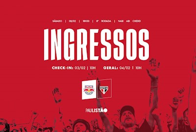 Ingressos: Red Bull Bragantino x São Paulo
