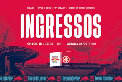 Ingressos: Red Bull Bragantino x Internacional – Brasileirão 2025