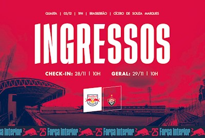 Ingressos: Red Bull Bragantino x Vitória – Brasileirão 2025