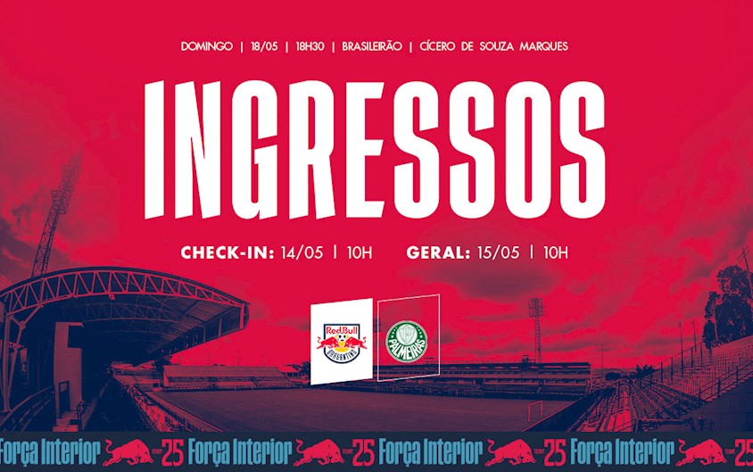 Ingressos: Red Bull Bragantino x Palmeiras – Brasileirão 2025