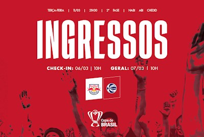 Ingressos: Red Bull Bragantino x São José-RS - Copa do Brasil