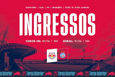 Ingressos: Red Bull Bragantino x Bahia – Brasileirão 2025